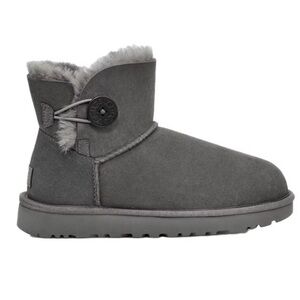 Like New - UGG Mini Bailey Button Boots - Gray - size 9